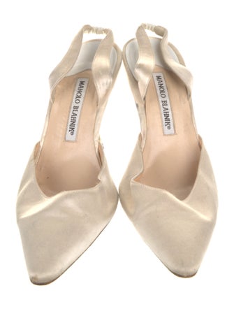 Manolo Blahnik Satin Slingback Pumps
