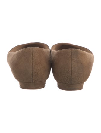 Manolo Blahnik Suede Colorblock Pattern Flats