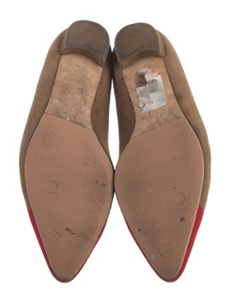 Manolo Blahnik Suede Colorblock Pattern Flats
