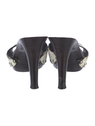 Manolo Blahnik Snakeskin Animal Print Mules