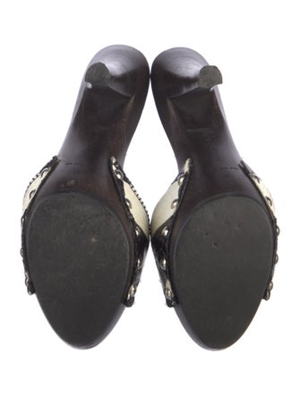 Manolo Blahnik Snakeskin Animal Print Mules