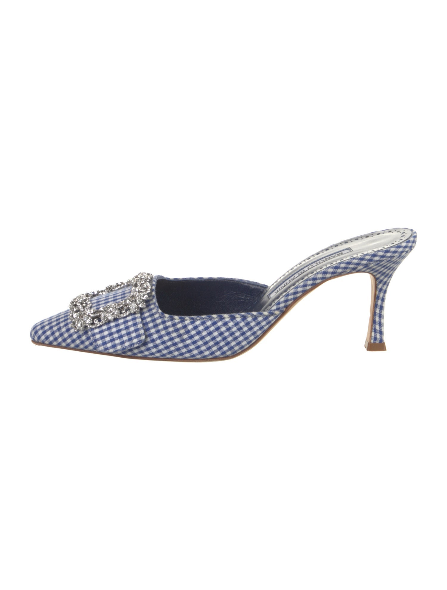 Manolo Blahnik Printed Crystal Embellishments Mules w/ Tags