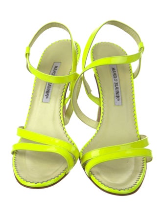 Manolo Blahnik Patent Leather Slingback Sandals