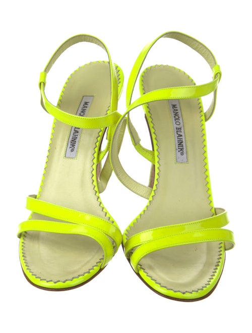 Manolo Blahnik Patent Leather Slingback Sandals
