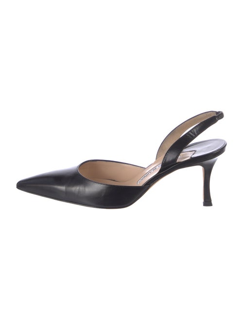 Manolo Blahnik Leather Slingback Pumps