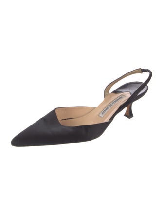 Manolo Blahnik Satin Slingback Pumps