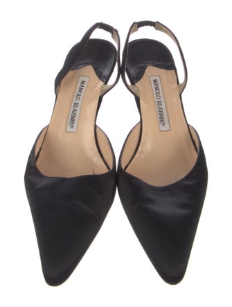 Manolo Blahnik Satin Slingback Pumps