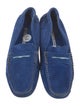 Manolo Blahnik Suede Whipstitch Trim Loafers