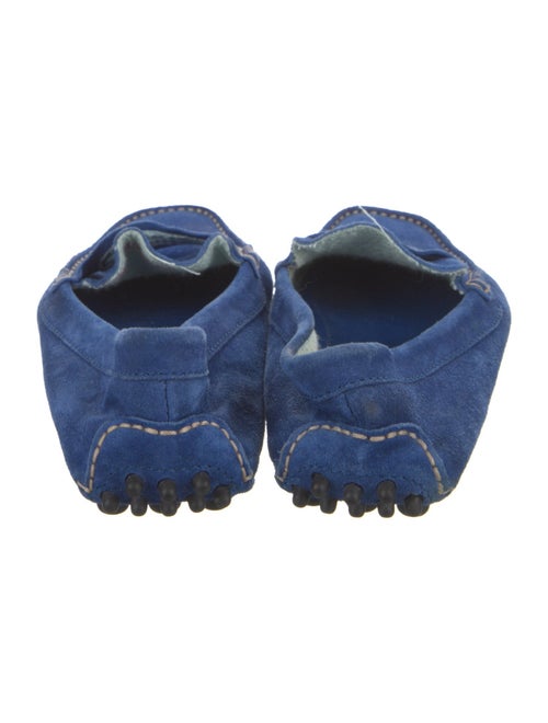 Manolo Blahnik Suede Whipstitch Trim Loafers