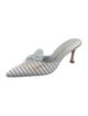 Manolo Blahnik Printed Bow Accents Mules