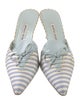 Manolo Blahnik Printed Bow Accents Mules
