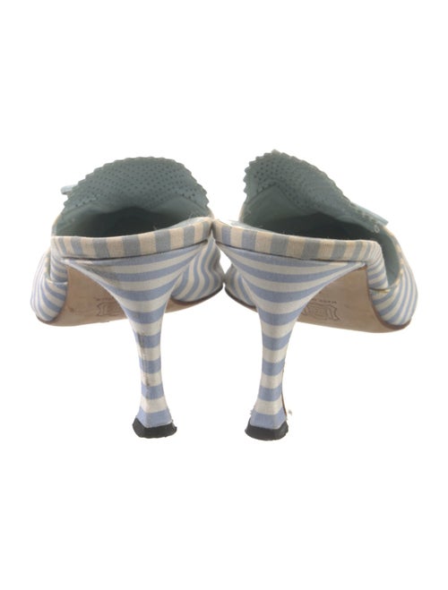 Manolo Blahnik Printed Bow Accents Mules