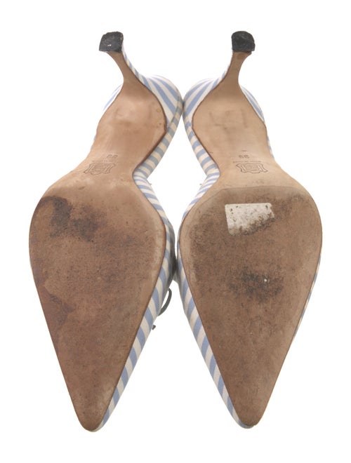 Manolo Blahnik Printed Bow Accents Mules