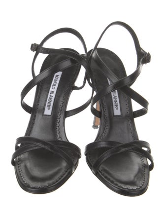 Manolo Blahnik Leather Slingback Sandals