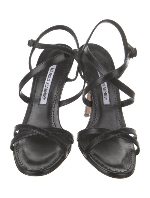 Manolo Blahnik Leather Slingback Sandals