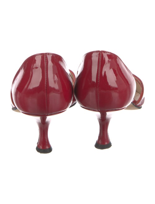 Manolo Blahnik Patent Leather Cutout Accent D'Orsay Pumps