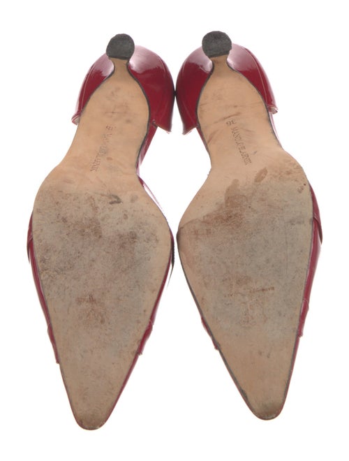 Manolo Blahnik Patent Leather Cutout Accent D'Orsay Pumps