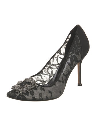 Manolo Blahnik Lace Lace Pattern Pumps