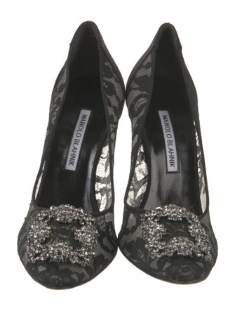 Manolo Blahnik Lace Lace Pattern Pumps