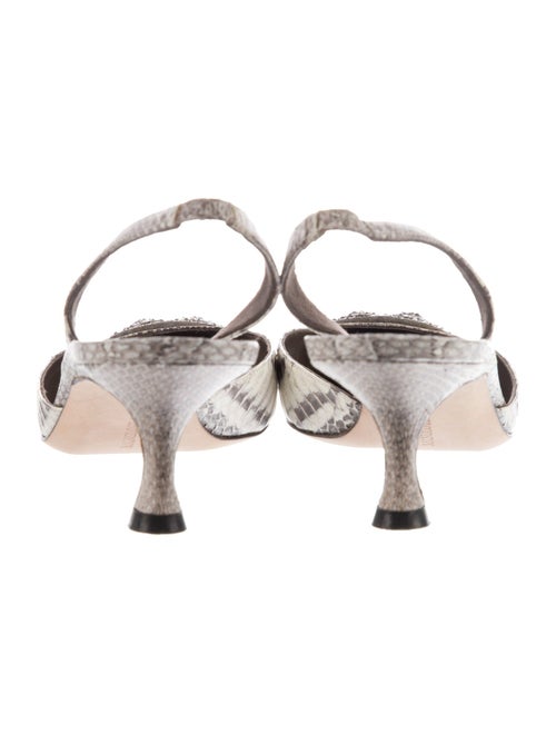 Manolo Blahnik Snakeskin Animal Print Slingback Pumps