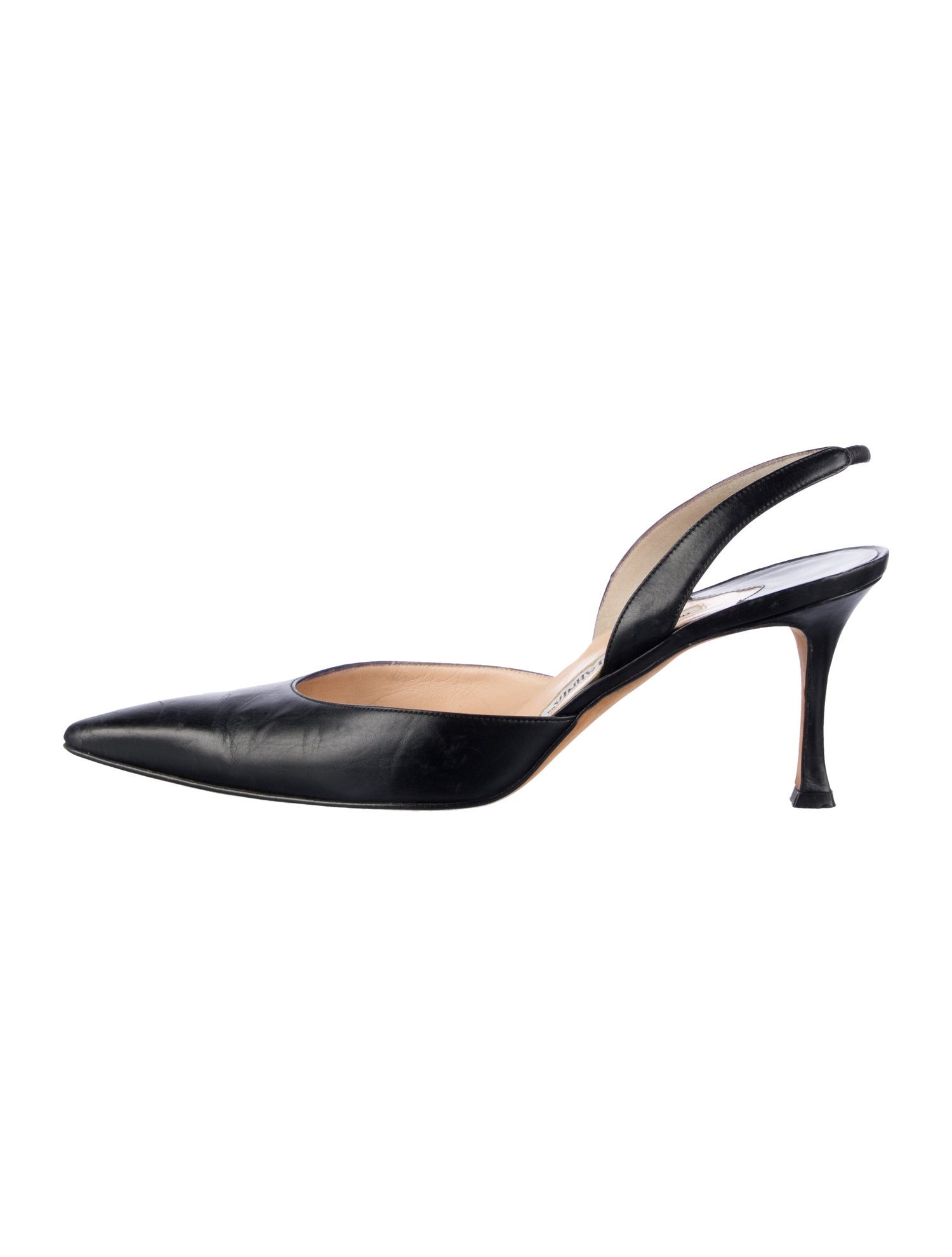 Manolo Blahnik Leather Slingback Pumps