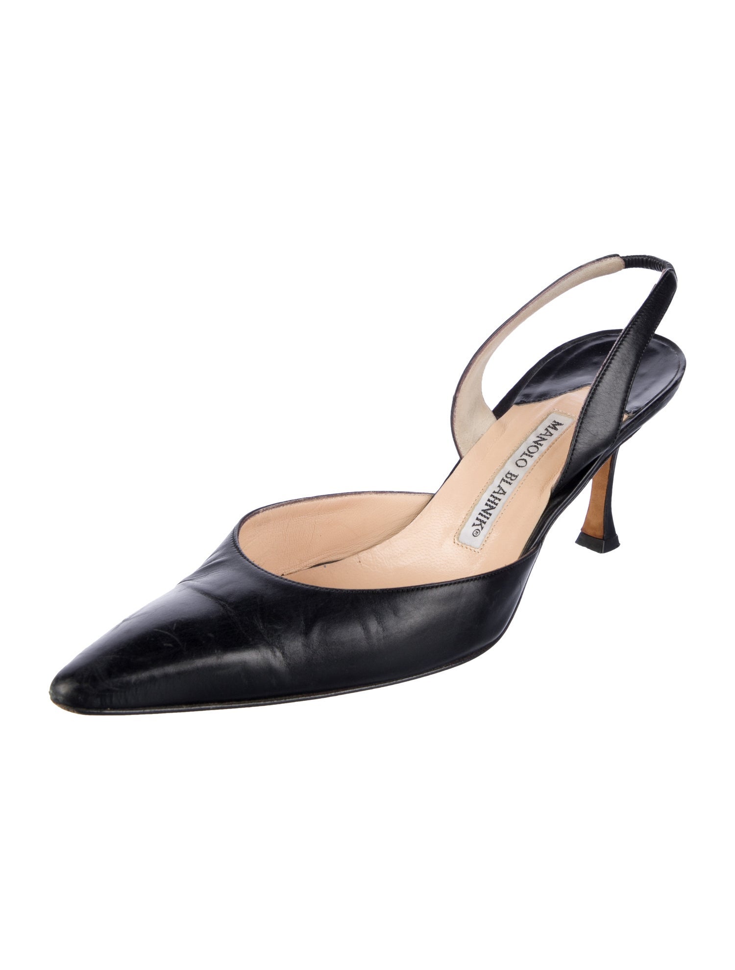 Manolo Blahnik Leather Slingback Pumps
