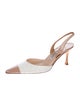 Manolo Blahnik Patent Leather Colorblock Pattern Slingback Pumps
