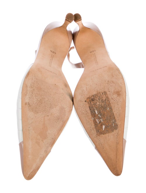 Manolo Blahnik Patent Leather Colorblock Pattern Slingback Pumps