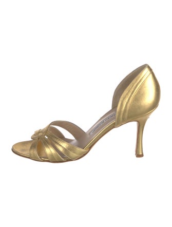 Manolo Blahnik Leather D'Orsay Pumps