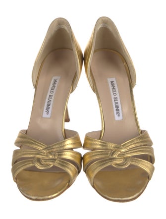 Manolo Blahnik Leather D'Orsay Pumps