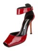 Manolo Blahnik Patent Leather Lasercut Accents D'Orsay Pumps
