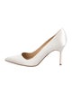 Manolo Blahnik Satin Crystal Embellishments Pumps