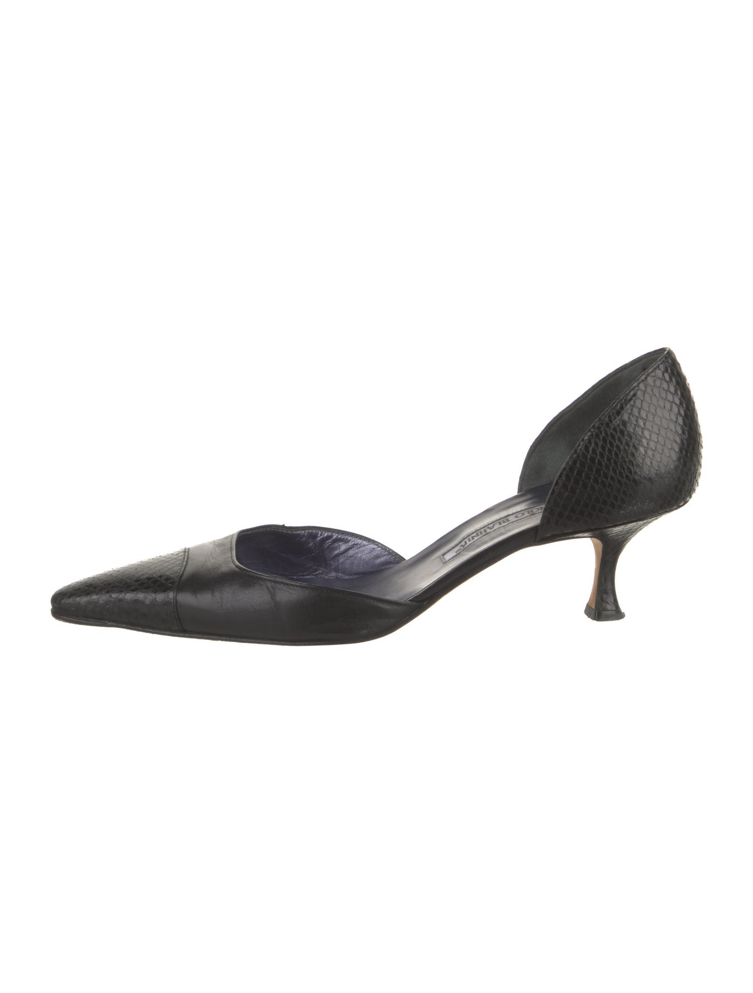 Manolo Blahnik Leather D'Orsay Pumps