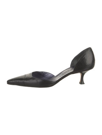 Manolo Blahnik Leather D'Orsay Pumps