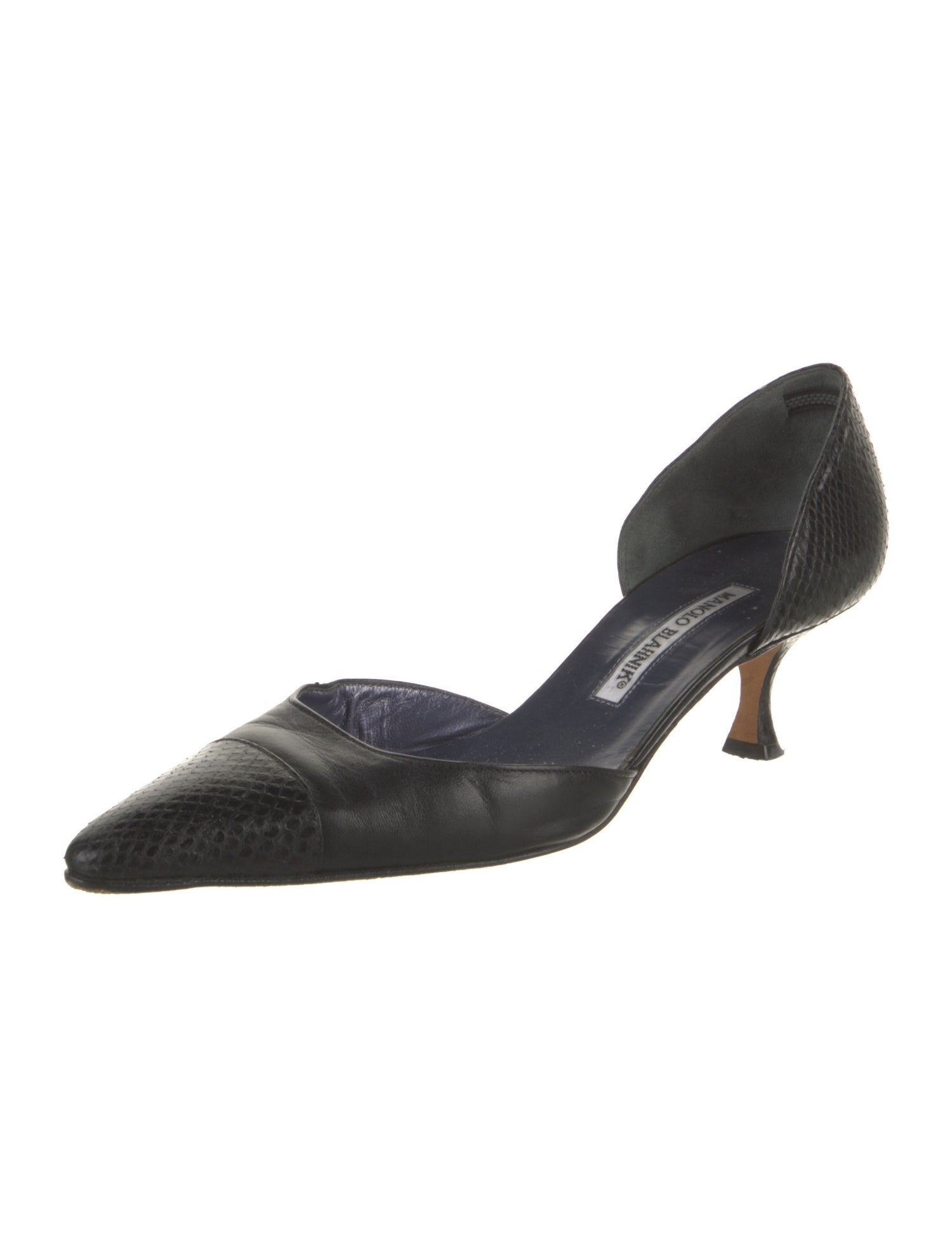 Manolo Blahnik Leather D'Orsay Pumps