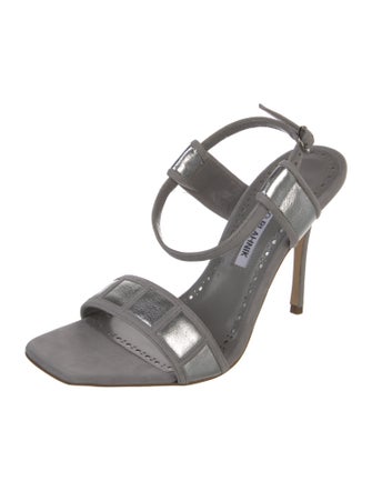 Manolo Blahnik Suede Slingback Sandals