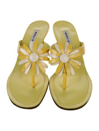 Manolo Blahnik Patent Leather Slides