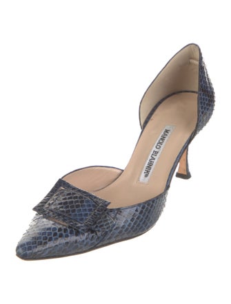Manolo Blahnik Snakeskin Animal Print D'Orsay Pumps
