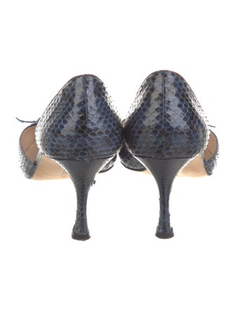 Manolo Blahnik Snakeskin Animal Print D'Orsay Pumps