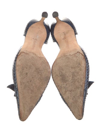 Manolo Blahnik Snakeskin Animal Print D'Orsay Pumps