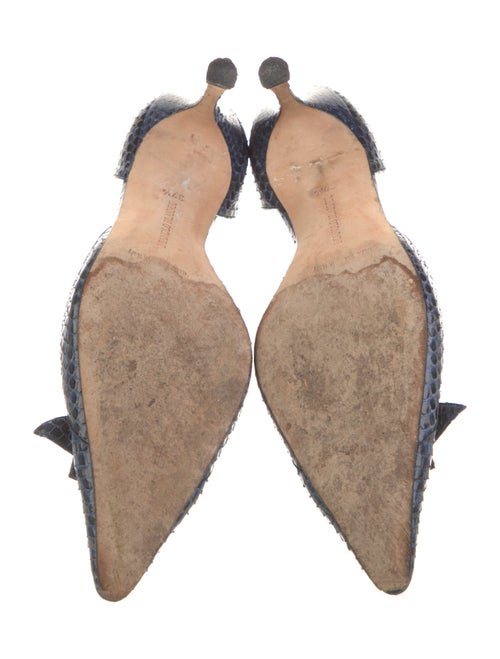 Manolo Blahnik Snakeskin Animal Print D'Orsay Pumps