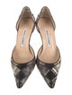 Manolo Blahnik Snakeskin Animal Print D'Orsay Pumps