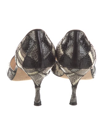 Manolo Blahnik Snakeskin Animal Print D'Orsay Pumps