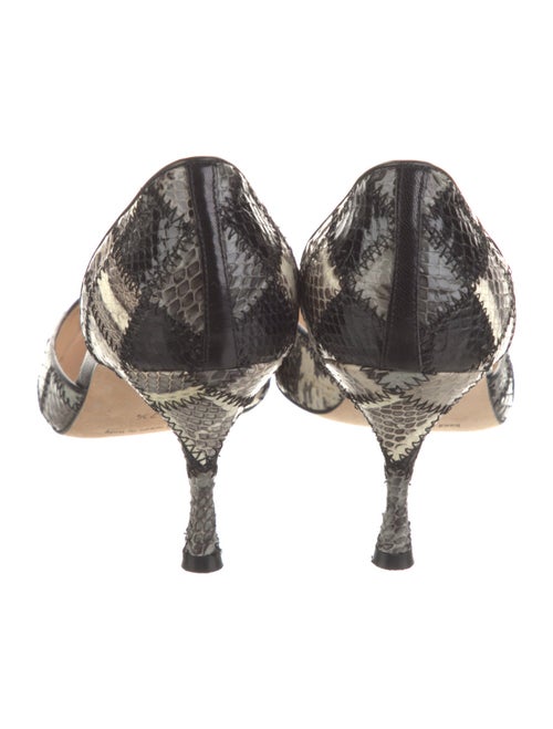 Manolo Blahnik Snakeskin Animal Print D'Orsay Pumps