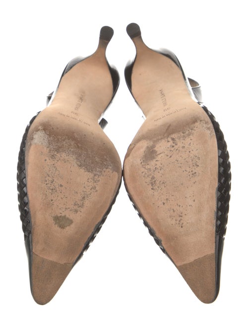 Manolo Blahnik Patent Leather Animal Print Slingback Pumps