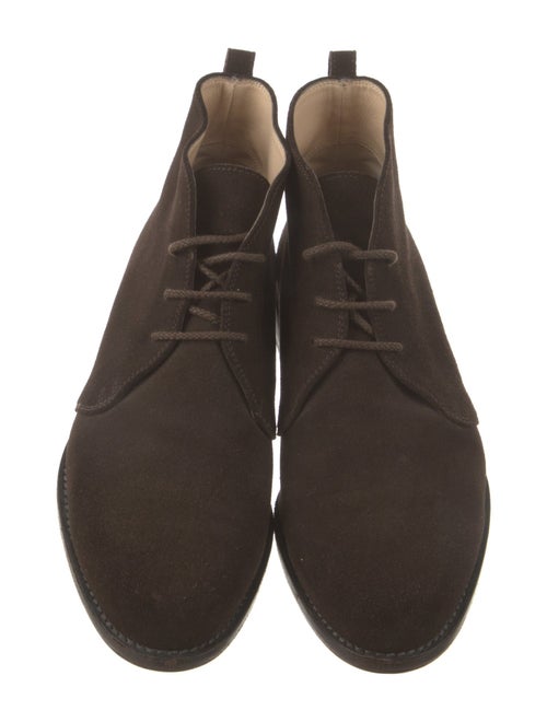 Manolo Blahnik Suede Lace-Up Boots