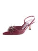 Manolo Blahnik Leather Bow Accents Slingback Pumps