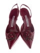 Manolo Blahnik Leather Bow Accents Slingback Pumps