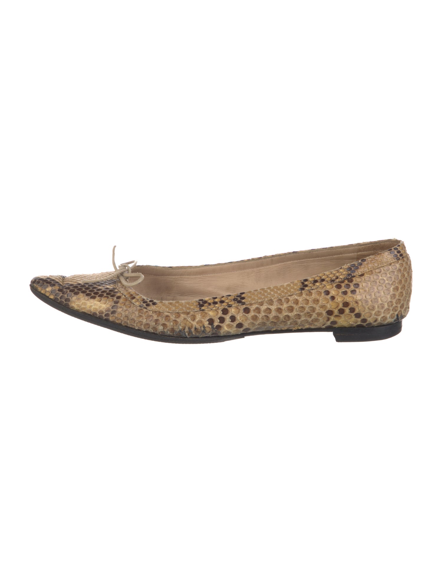 Manolo Blahnik Snakeskin Animal Print Ballet Flats