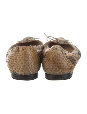 Manolo Blahnik Snakeskin Animal Print Ballet Flats